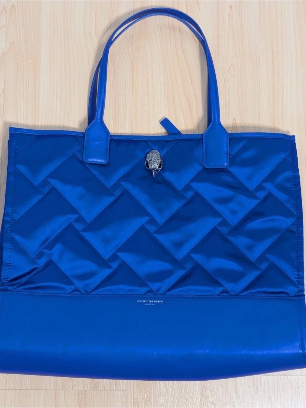 Kurt Geiger Royal Blue Large Quilted Tote with Signature Hardware - Picture 4 of 15